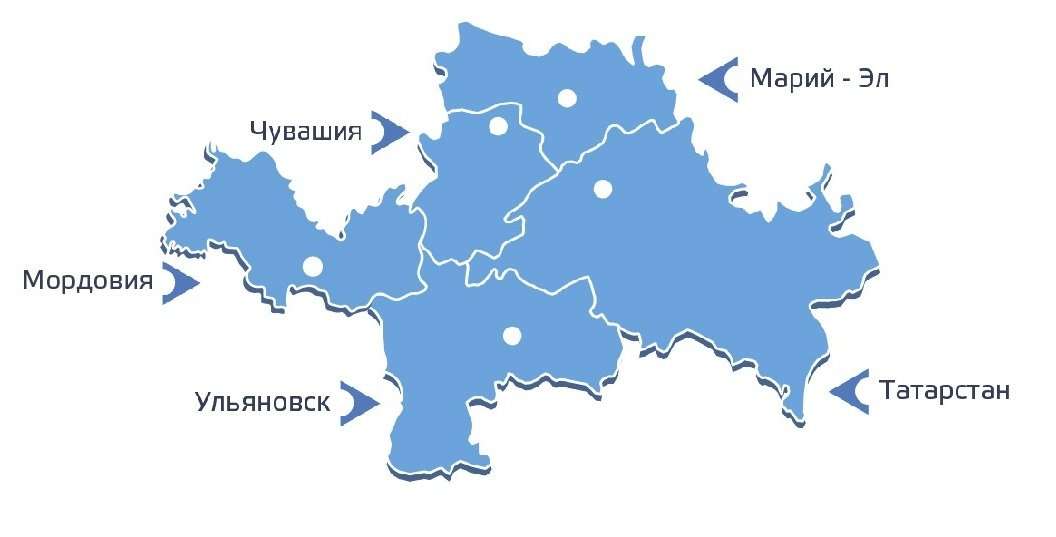 Карта чувашии и марий эл